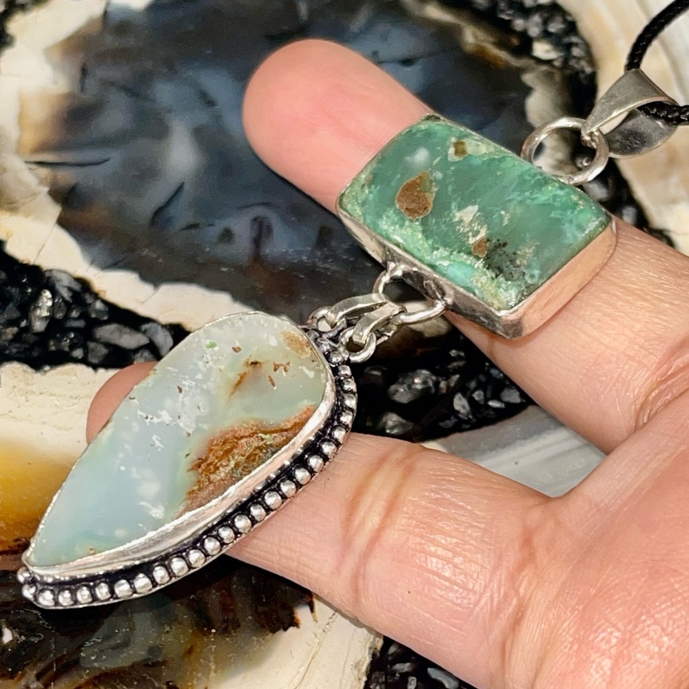 Venus Stone Green Chrysoprase Pendant 3”